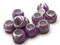 10 17mm Large Hole Macrame Purple Marbleized Round Plastic Beads